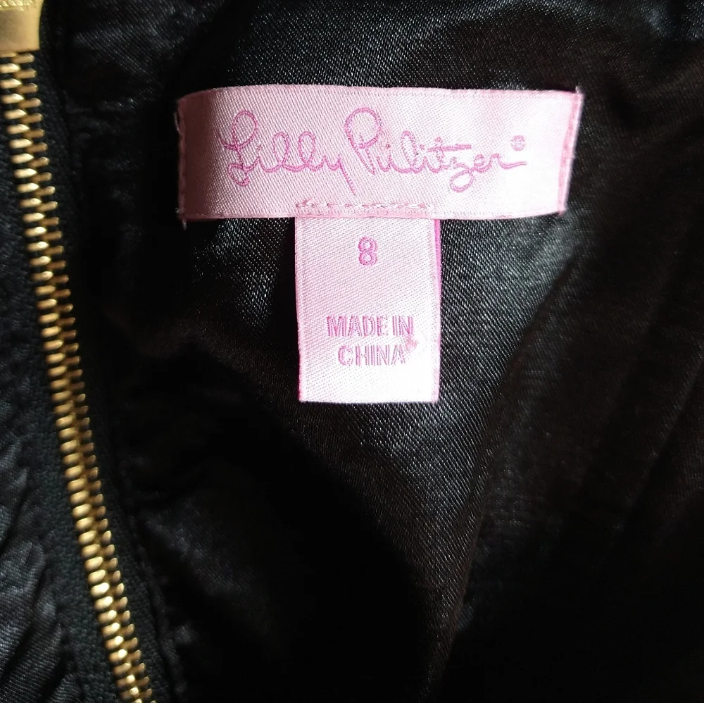 Lilly Pulitzer Textured Eyelet  Black Strapless Dress - Picture 9 of 9